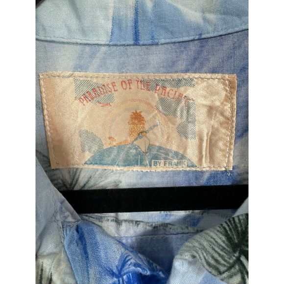 Vintage Paradise Of The Pacific Men's Hawaiian Tropical Aloha Button Down Size L - Picture 2 of 3